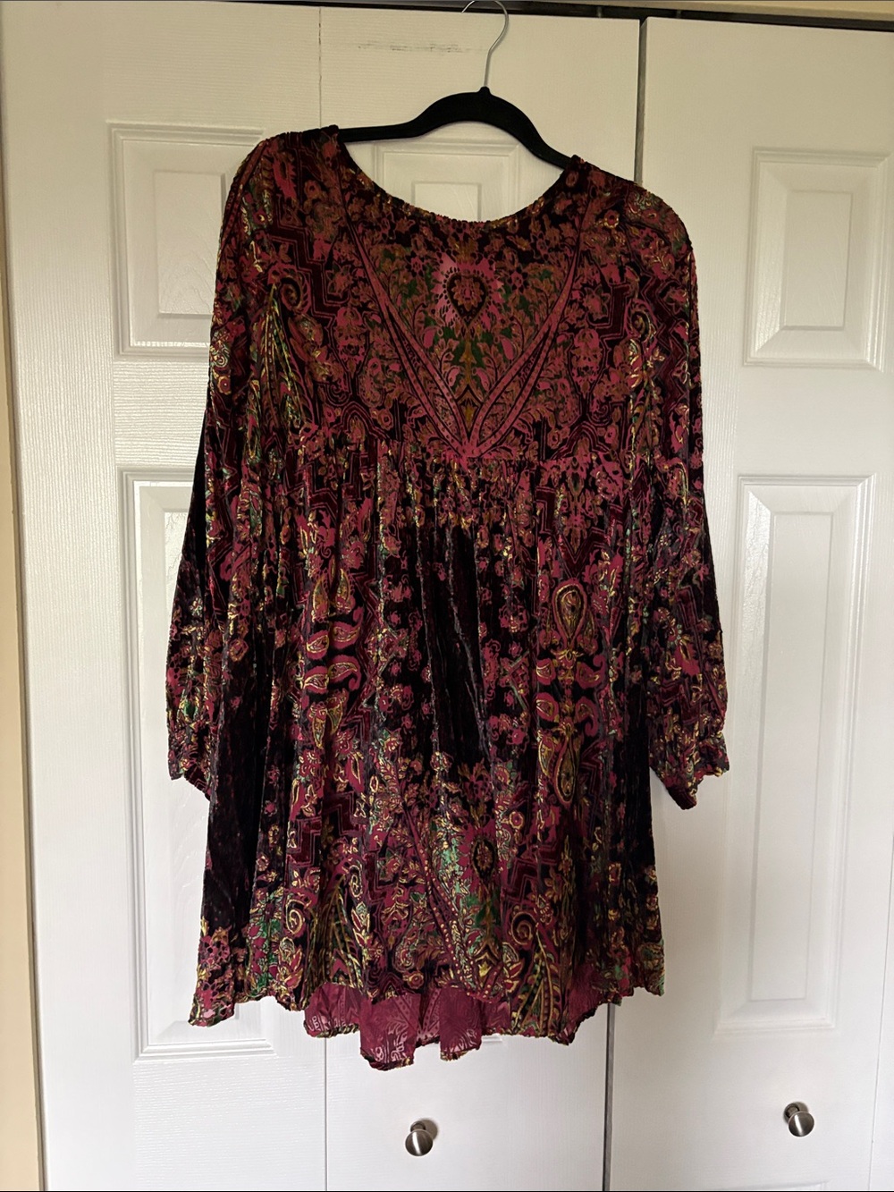 Free People "Mirror Mirror" Velvet Printed Mini Dress